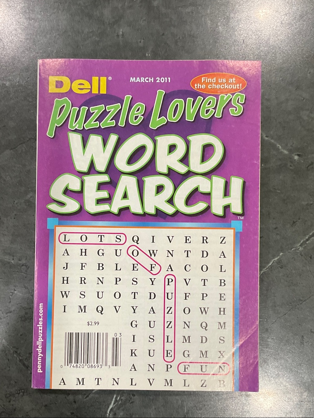 Dell Puzzle Lovers Word Search - Purple & Green Accents